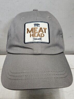 MEAT HEAD Open Road Grey Grilling Butcher Baker BBQ Cotton Strapback Hat